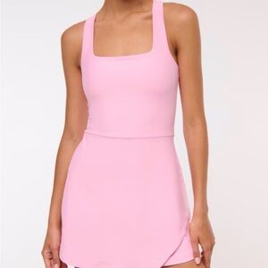 Abercrombie & Fitch YPB sculptLUX Cross-Back Pink Mini Dress